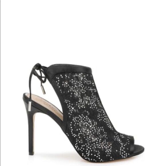 Jewel by Badgley Mischka Crystal and Lace Sandal                     - Picture 1 of 4